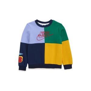 NIKE Kid's Amplify Colorblock Sweatshirt In Midnight Size Medium Size 5-6 years
